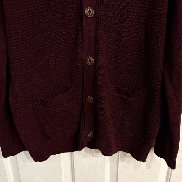 GAP Men's Large Burgundy Cardigan - Grandpa Core Academia Style - Picture 3 of 7